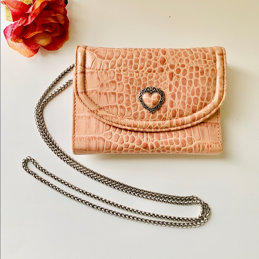Brighton Bellissimo Pink Wallet With Chain Strap.